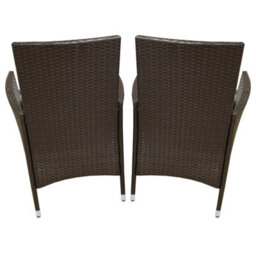 MonsterShop Rattan Bistro Set Furniture 3 Pcs Patio Weave Companion Chair Table Set 2 Seater  Free Cover - thumbnail 6