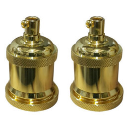 Vintage Industrial E27 Lamp Holder Retro Metal Edison Bulb Socket Ip20, Hard Wired For Diy Pendant Wall Lights - thumbnail 1