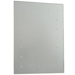 Ip44 Led Bathroom Mirror 60Cm X 45Cm Battery Powered Wall Light Push Switch