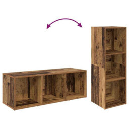 Berkfield Modern Tv Cabinet 4 Pcs Old Wood Engineered Wood - thumbnail 8