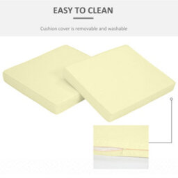 Outsunny Outdoor Seat And Back Cushion Set Replacement Cushions, Cream White - thumbnail 6