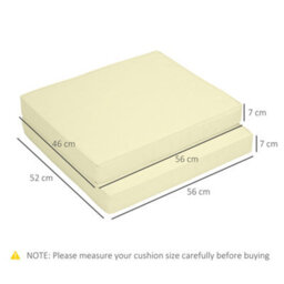 Outsunny Outdoor Seat And Back Cushion Set Replacement Cushions, Cream White - thumbnail 3
