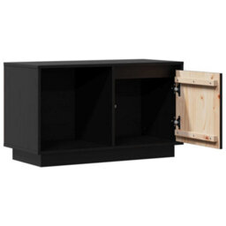 Berkfield Stylish Tv Cabinet Black 74X35X44 Cm Solid Wood Pine - thumbnail 5