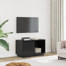 Berkfield Stylish Tv Cabinet Black 74X35X44 Cm Solid Wood Pine - thumbnail 2