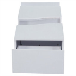 Abrihome White High-Gloss Led Coffee Table, Unique Shape With 2 Storage Drawers & 16-Colour Lighting, Modern End Table For Living Room - thumbnail 8