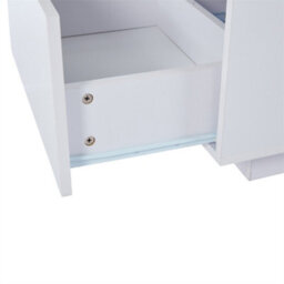 Abrihome White High-Gloss Led Coffee Table, Unique Shape With 2 Storage Drawers & 16-Colour Lighting, Modern End Table For Living Room - thumbnail 6