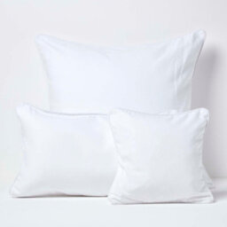 Homescapes Cotton Plain White Cushion Cover, 60 X 60 Cm - thumbnail 5