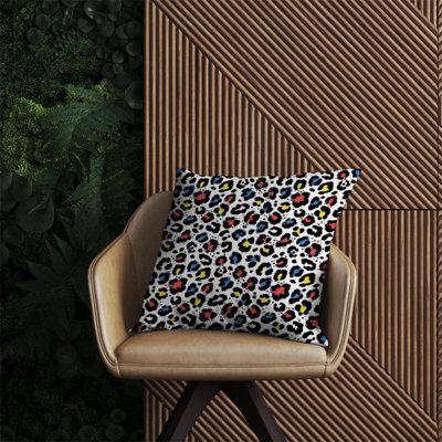 Warren Reed Designer Coloured Leopard Print Outdoor Cushion 60Cm X 60Cm