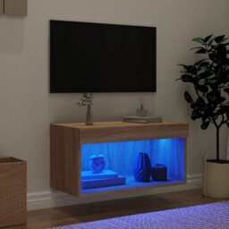 Berkfield Tv Cabinet With Led Lights Sonoma Oak 60X30X30 Cm - thumbnail 3