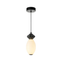 Luminosa Lighting Luminosa Balos Ii Slim Pendant Ceiling Light Matt Black With Opal, Grey, Ceramic Shades 3000K Warm White - thumbnail 1