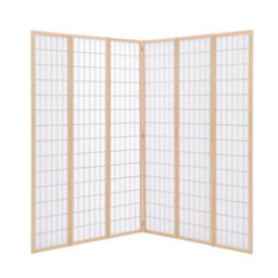 Living And Home 6 Panel Wooden Room Divider Privacy Screen Folding Room Partition Natural 180 Cm (H) X 270 Cm (W) - thumbnail 6