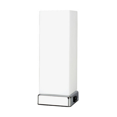 Valuelights Lazio Chrome And White Modern Frosted Glass Bedside Touch Table Lamp With Usb Charging Port - image 1