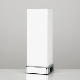 Valuelights Lazio Chrome And White Modern Frosted Glass Bedside Touch Table Lamp With Usb Charging Port - thumbnail 4