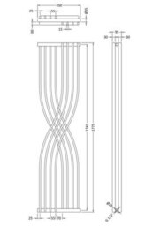 Hudson Reed Xcite Wall Hung Vertical Designer Radiator, Modern Radiator For Bathroom In High Gloss White Finish, 1775 X 450mm - thumbnail 3