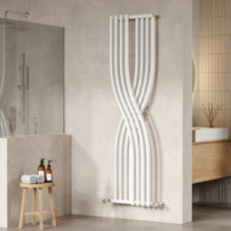 Hudson Reed Xcite Wall Hung Vertical Designer Radiator, Modern Radiator For Bathroom In High Gloss White Finish, 1775 X 450mm - thumbnail 4