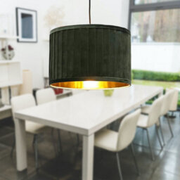 First Choice Lighting Set Of 2 Sundance - Dark Green With Gold Pleated 30Cm Lamp Shades - thumbnail 8