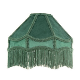 K Living Stunning Green Traditional Velvet Lamp Shade With Tassels 10Inch - thumbnail 5
