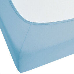 Beliani Fitted Sheet Hofuf Cotton 200 X 200 Cm Light Blue - thumbnail 5