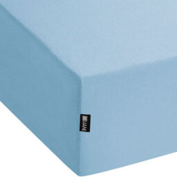Beliani Fitted Sheet Hofuf Cotton 200 X 200 Cm Light Blue - thumbnail 4