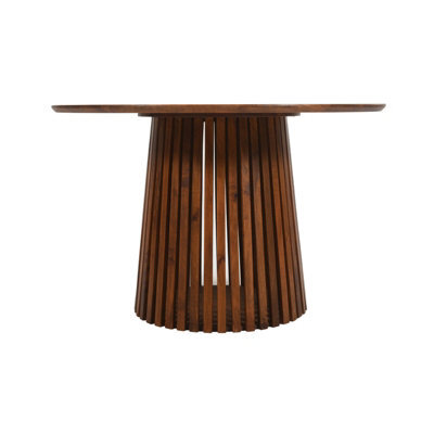 Buttercup Farm Slatted 4 To 6 Seater Round Dining Table - Mango Wood - L120 X W120 X H76 Cm - image 1