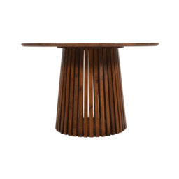 Buttercup Farm Slatted 4 To 6 Seater Round Dining Table - Mango Wood - L120 X W120 X H76 Cm - thumbnail 2