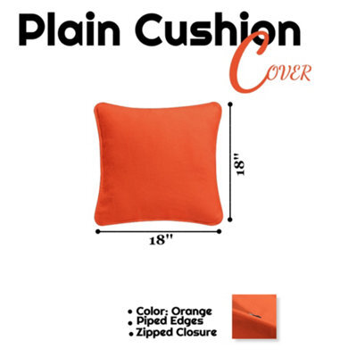 Chilimilii Cushion Covers 100% Cotton Plain Dyed Zip Pipe Edge Home Sofa Decor (45X45 Cm) - image 1