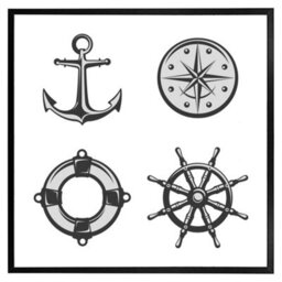 "Andrew Lee Nautical Icons (Picutre Frame) / 16X16"" / Oak" - thumbnail 6