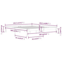 Vidaxl Bed Frame Without Mattress 180X200Cm Super King Size - thumbnail 8