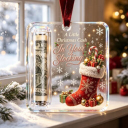 Amorly 3 Pack Christmas Acrylic Cash Holder Ornament Money Holder Hanging Decoration For Christmas Tree Gift - thumbnail 5