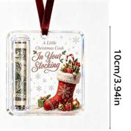 Amorly 3 Pack Christmas Acrylic Cash Holder Ornament Money Holder Hanging Decoration For Christmas Tree Gift - thumbnail 7