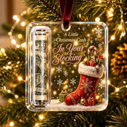 Amorly 3 Pack Christmas Acrylic Cash Holder Ornament Money Holder Hanging Decoration For Christmas Tree Gift - thumbnail 6