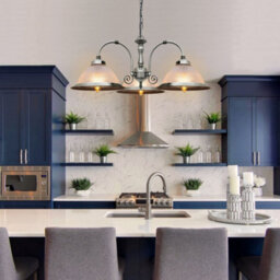 Long Life Lamps Company Vintage Ceiling 3 Light Brushed Chrome Pendant Light Ribbed Glass Lamp Shade K432 - thumbnail 7
