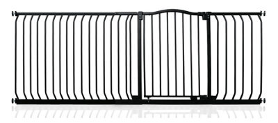 Safetots Curved Top Safety Gate, 198Cm - 207Cm, Matt Black, Pressure Fit Stair Gate - image 1