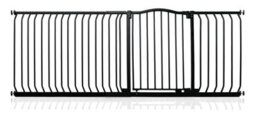 Safetots Curved Top Safety Gate, 198Cm - 207Cm, Matt Black, Pressure Fit Stair Gate - thumbnail 1