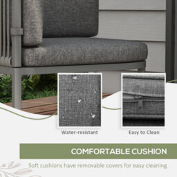 Wyld Haus Vidi Grey 4-Seater Cube Rattan-Style Garden Dining Set With Cushions - Space-Saving Quarter-Round Chairs - thumbnail 5