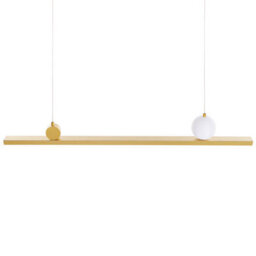 Wyld And Coco Lux Led Pendant Lamp Gold Metal Geometric Industrial, W100 X D12 X H88Cm, Integrated Led, Warm White - thumbnail 5