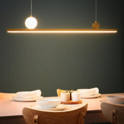 Wyld And Coco Lux Led Pendant Lamp Gold Metal Geometric Industrial, W100 X D12 X H88Cm, Integrated Led, Warm White - thumbnail 2