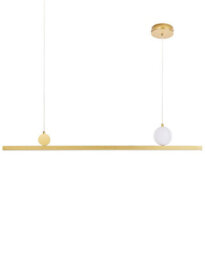 Wyld And Coco Lux Led Pendant Lamp Gold Metal Geometric Industrial, W100 X D12 X H88Cm, Integrated Led, Warm White - thumbnail 3
