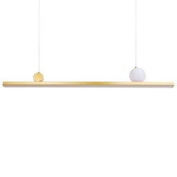 Wyld And Coco Lux Led Pendant Lamp Gold Metal Geometric Industrial, W100 X D12 X H88Cm, Integrated Led, Warm White - thumbnail 1