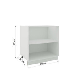 Jd Greta Adjustable Legs Kitchen Base Unit 800mm Storage Cabinet - White Matt (No Doors) - thumbnail 2