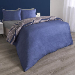 OHS Geo Duvet Cover Set Quilt Pillowcase Bedding Reversible, Grey - Double - thumbnail 7