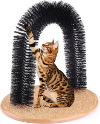 B4E Cat Self-Grooming Arch, 35 X 30 Cm, Catnip-Infused Bristles, Scratching Post - thumbnail 5