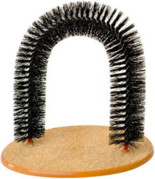 B4E Cat Self-Grooming Arch, 35 X 30 Cm, Catnip-Infused Bristles, Scratching Post - thumbnail 6