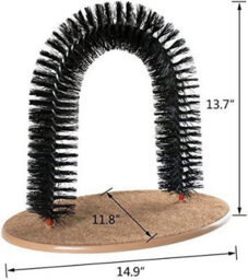 B4E Cat Self-Grooming Arch, 35 X 30 Cm, Catnip-Infused Bristles, Scratching Post - thumbnail 2