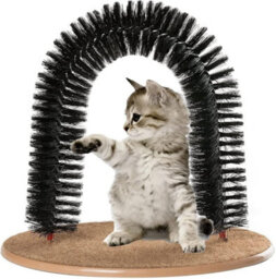 B4E Cat Self-Grooming Arch, 35 X 30 Cm, Catnip-Infused Bristles, Scratching Post - thumbnail 3