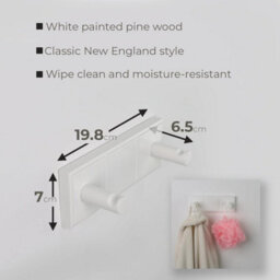 Divchi Coat Hook White Wall Mounted Coat Rack Heavy Duty Double Robe Hook For Hanging Bathroom Towels  Clothes Hanger  Hat Rack - thumbnail 5
