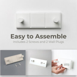 Divchi Coat Hook White Wall Mounted Coat Rack Heavy Duty Double Robe Hook For Hanging Bathroom Towels  Clothes Hanger  Hat Rack - thumbnail 4