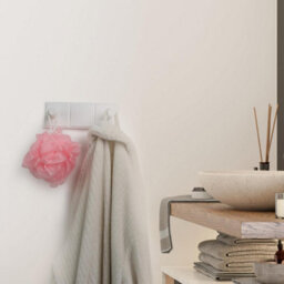 Divchi Coat Hook White Wall Mounted Coat Rack Heavy Duty Double Robe Hook For Hanging Bathroom Towels  Clothes Hanger  Hat Rack - thumbnail 6