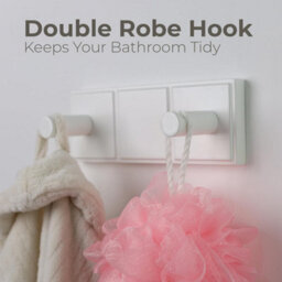 Divchi Coat Hook White Wall Mounted Coat Rack Heavy Duty Double Robe Hook For Hanging Bathroom Towels  Clothes Hanger  Hat Rack - thumbnail 3