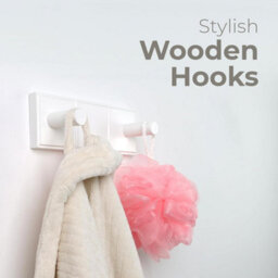 Divchi Coat Hook White Wall Mounted Coat Rack Heavy Duty Double Robe Hook For Hanging Bathroom Towels  Clothes Hanger  Hat Rack - thumbnail 2